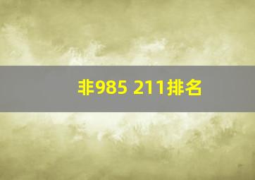 非985 211排名